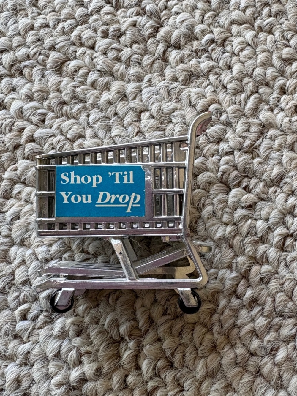 Vintage Mini Shopping Cart Fridge Magnet Novelty Retail Decor Retro
